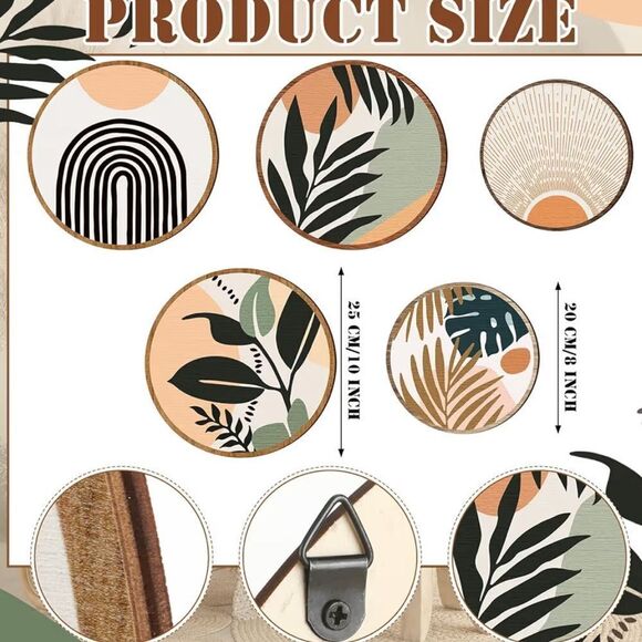 Boho Wall Art Decor, 5 Pcs - Picture 5 of 6